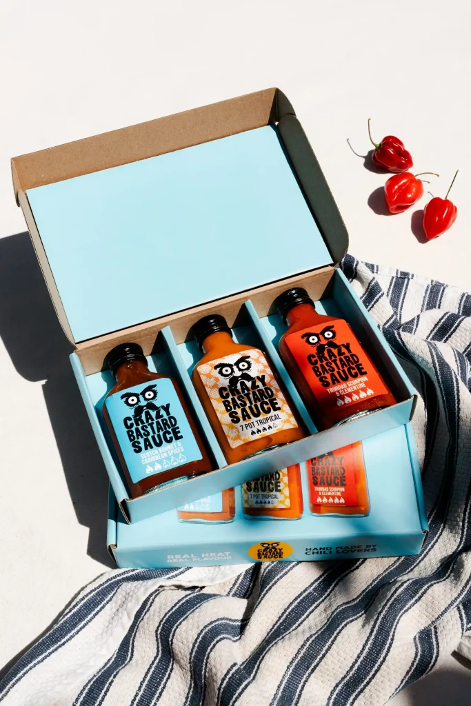 coffret collection trois produits crazy bastard sauce photographie culinaire ciao tutti studio nantes